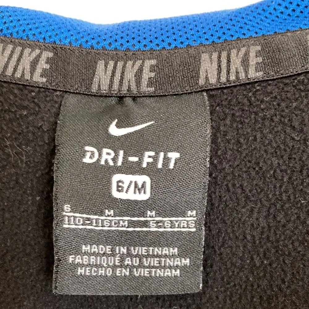 Nike‎ Dri-Fit Zip Front Boys Hoodie in Black Size 6 M
